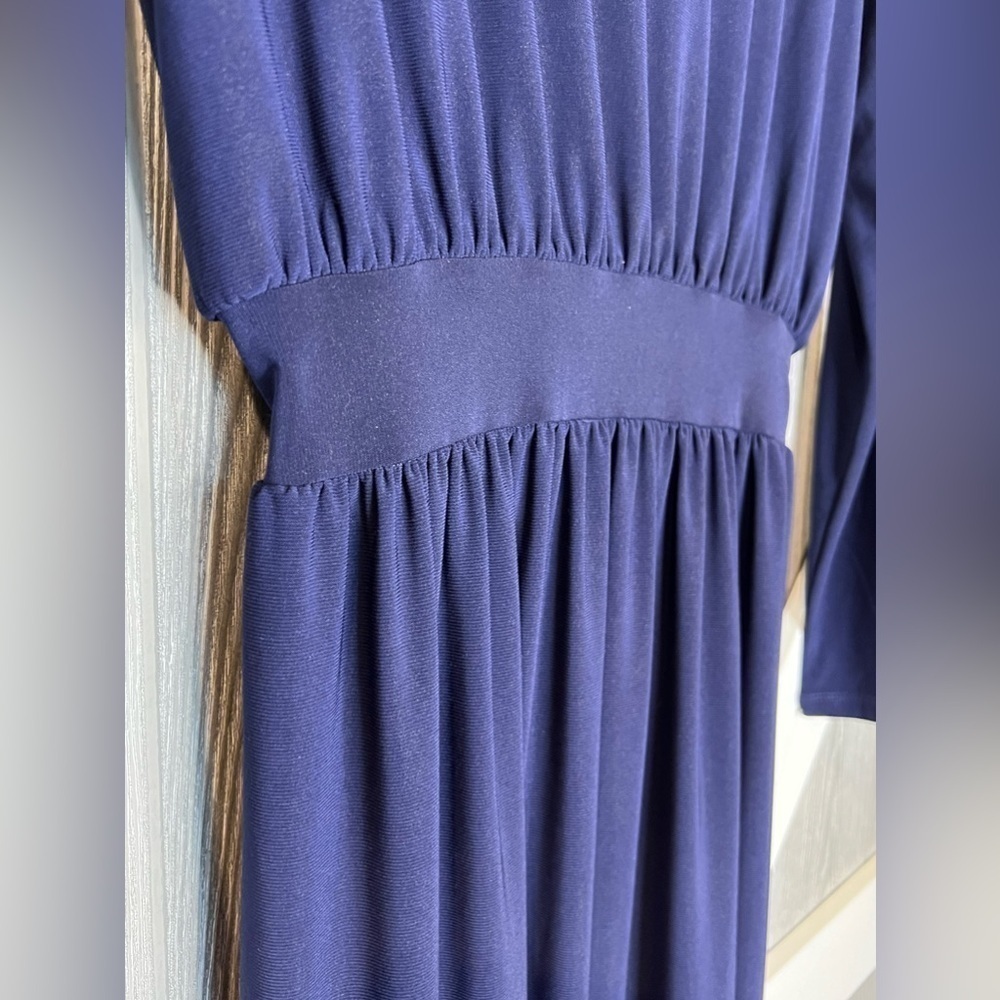 319. NWT Koh Koh Long Sleeve Formal Navy Dress Medium - Picture 4 of 7